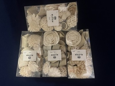 Bloom Room Beautiful Dried Floral Filler Antique White - 4 Boxes Total