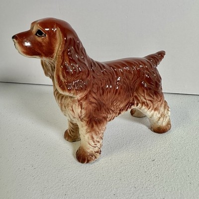 Vintage Cocker Spaniel Dog Glazed Figurine