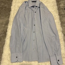 Dolce & Gabbana Martini Dress Shirt Men’s 15/38 Small Blue Pinstripe Slim Fit