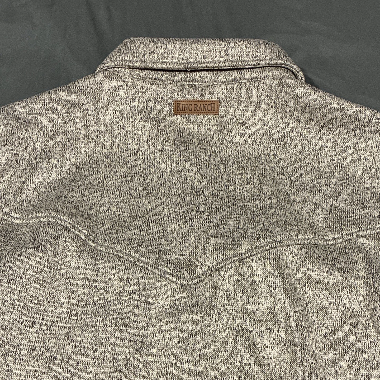 King Ranch Men's Gray Lined Button-Front Jacket M Spread Collar Chest Pockets image 5