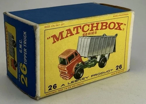 Lesney Matchbox BOX ONLY #26 GMC TIPPER TRUCK Vintage Original Box Free Shipping