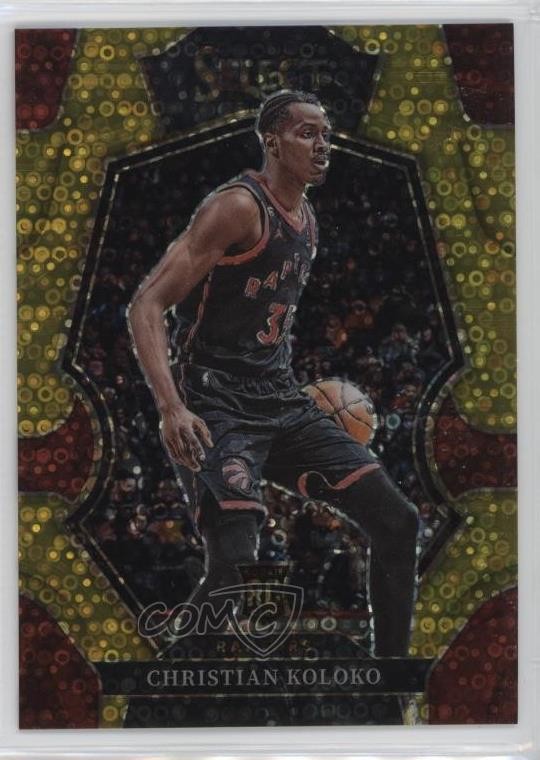 2022-23 Panini Select Premier Level Gold Disco Prizm 2/10 Christian Koloko 19fe