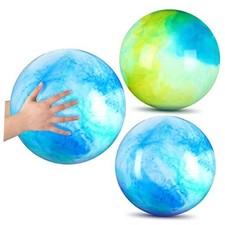 2 Pcs 15 Inch Marbleized Bouncy Balls Large Inflatable 15" Blue and Green