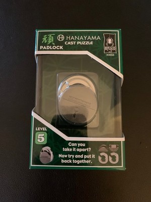 Brain Teaser Puzzle -Metal Padlock -Hanayama -Mensa Rated Level 5- New in Box