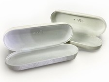 Lot of 2 Oakley White Embossed Leatherette Hard Clamshell Sunglasses Cases