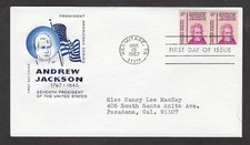 #1286  10c Andrew Jackson -House of Farnam  FDC Pair