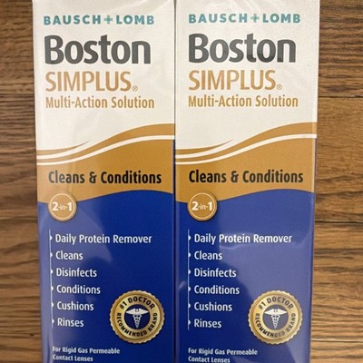 Lot Of 2 - Boston SIMPLUS Multi-Action Solution, Cleans & Conditions 3.5 Oz Each