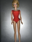 VTG 60's Barbie Full Blonde BUBBLECUT hair w/ PINK LIPS -