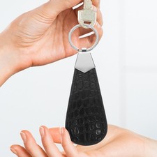 Mini PU Shoe Horn with Keychain Portable Shoes Lifter for Travel