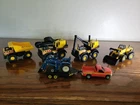 Tonka 1998 Mighty Construction Trucks Set Of 4 And  Truck With Trailer + Tractor
