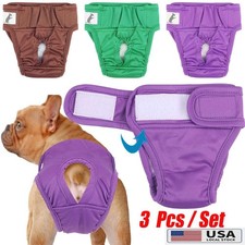 3Pc LEAK PROOF Female Dog Diaper Period Pants Washable Puppy Cat Small Large Pet