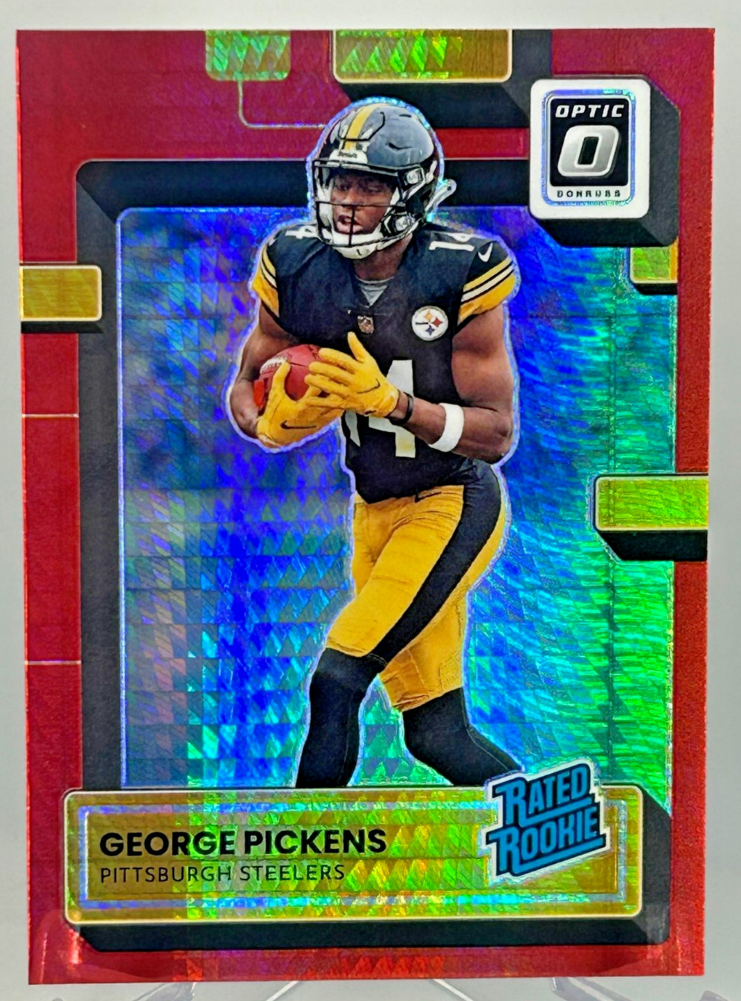 2022 Panini Donruss Optic Rated Rookie George Pickens #223 Red Hyper Prizm RC