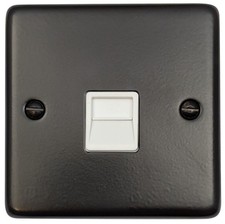 Image of G&H CFB33W Standard Plate Matt Black 1 Gang Master BT Telephone Socket