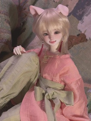 Resin BJD 1/4 doll's head only Happy dog  , doll's head, without body