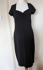 ASOS Black Jersey Sweetheart Neck Bodycon Dress Size UK 14 Formal
