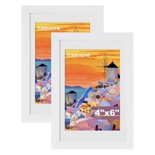 4x6 Picture Frame Set of 2, Display Pictures 3.5x5 with Mat or 4x6 Without Ma...