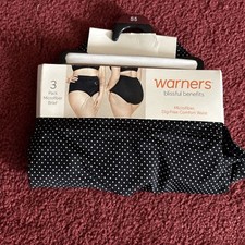 NWT Blissful Benefits By Warner's 3-Pack No Muffin Top Microfiber Brief Sz S 5