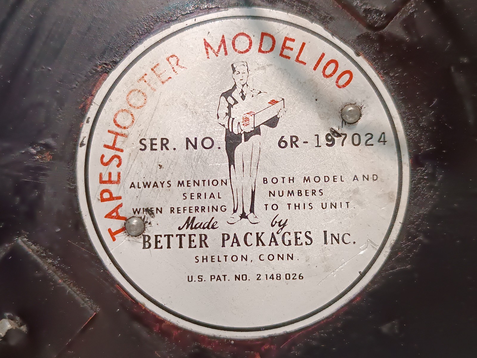 Better Packages Model 100 Vintage Industrial Tape Shooter Packaging Dispenser