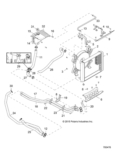 Conjunto de radiador Polaris Core, pieza original OEM 1240935, cantidad 1 - Imagen 5 de 5