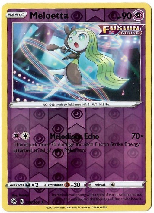 Meloetta 124/264 - Reverse Holo Rare - Fusion Strike - NM/M