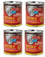 POR 15 45008 GLOSS BLACK Rust Preventive Paint Pint 16oz Pack of 4 