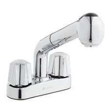 Dual Handle Pull out Sprayer Laundry Utility Faucet with Washerless Cartridge in