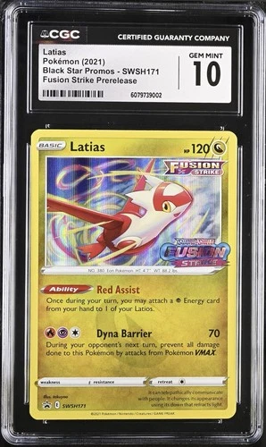 Latias Holo SWSH171 2021 Pokemon CGC 10 Fusion Strike Prerelease Promo