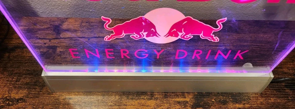 Red Bull Energy Drink Back Bar LED Light Up Acrylic Sign Game Room Man Cave Pub - Image 4 of 4