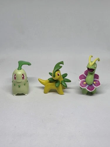 Vintage TOMY Pokémon CHIKORITA BAYLEEF MEGANIUM CGTSJ Authentic Action Figures