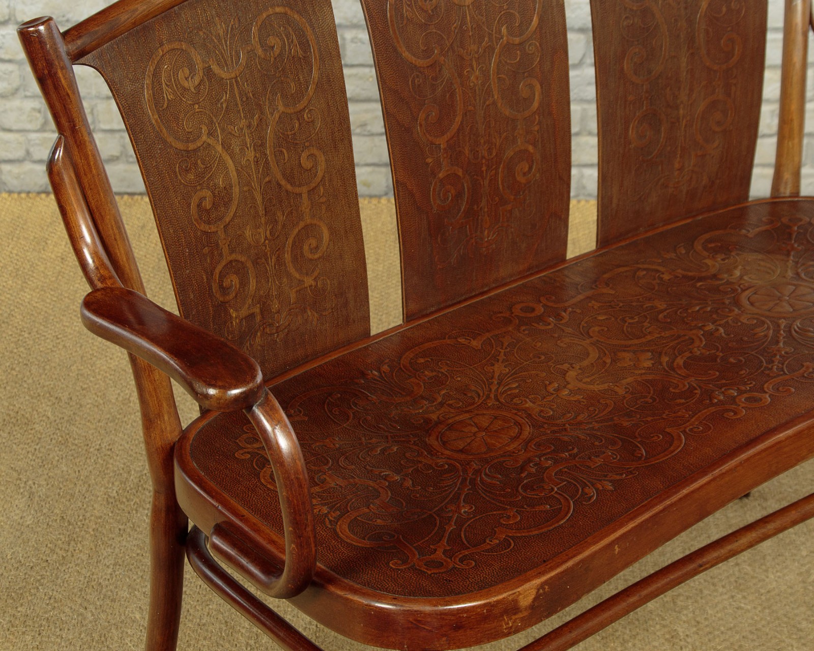 Antique Bentwood Settee by Thonet c.1900