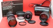 Lot of 3 VTG M42 Mount Lenses [Vivitar 135mm, JCP 85-210mm, Kalimar 35-70mm]