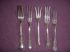 5 Vintage Sterling Silver Cocktail Hors D’oeuvre Charcuterie Forks