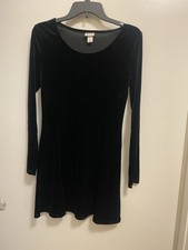 Mossimo Womens Black Velvet Mini Dress S Small Bust 34” Cocktail Little Black