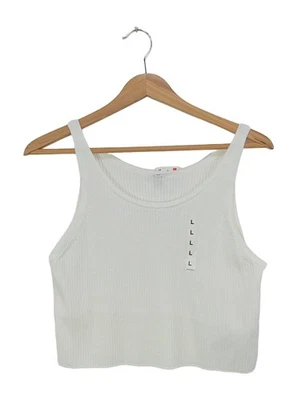 UNI QLO Débardeur à bretelles Dames Top T EU 40 blanc style décontracté - Photo 1/4