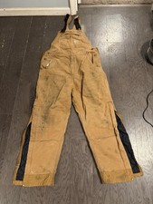 Carhartt Men  s Insulated Bib Overalls Brown Size L Loose Fit OR4031-M Quilted