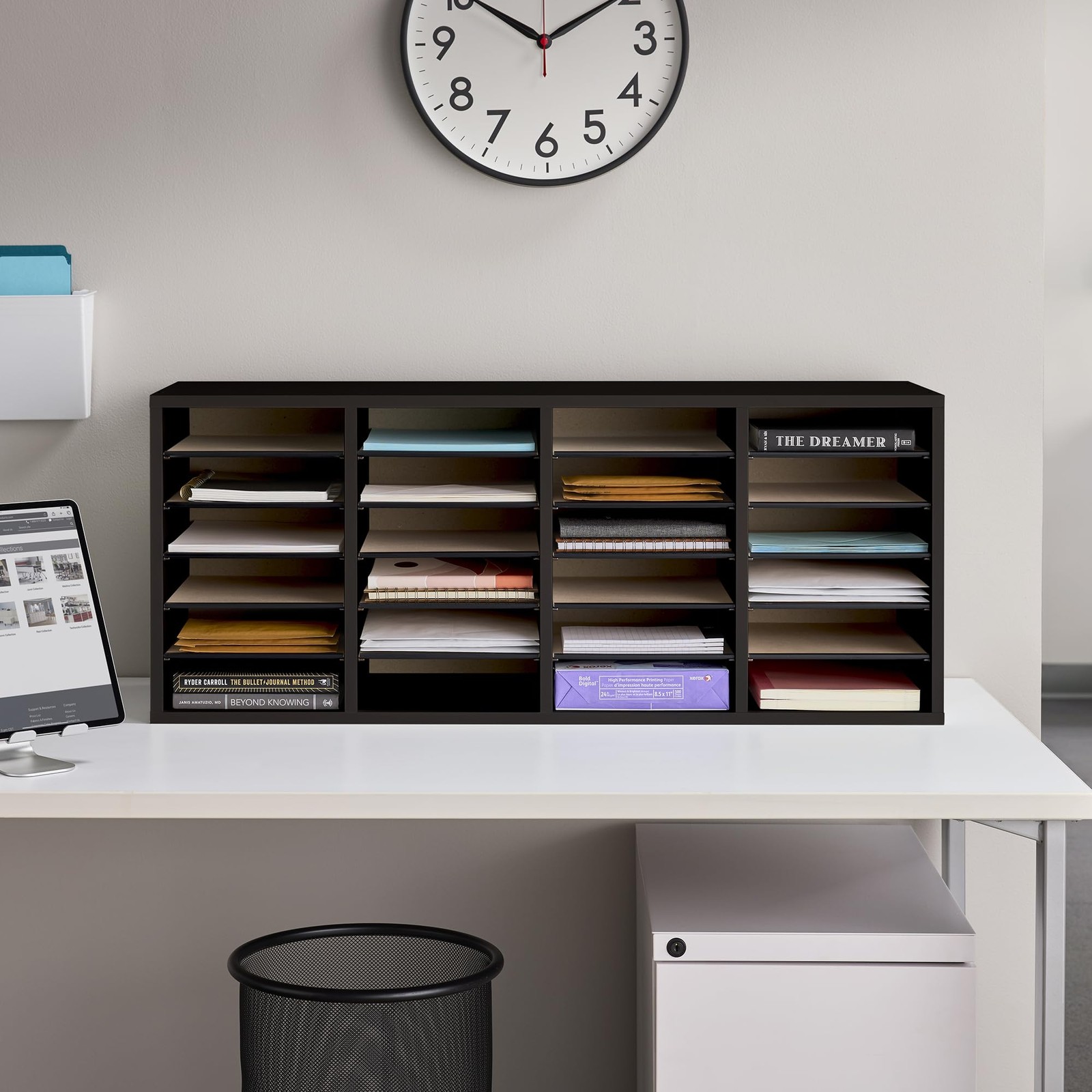 Wooden and Organizer for Home Office and Classroom, Adjustable Shelves and St...