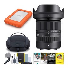 Sigma 18-50mm F2.8 DC DN Lens for Fujifilm X Mount with Hard Drive Bundle