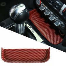 Red Carbon Fiber Gear Shift Storage Box Trim Cover For Ford Mustang Accessories