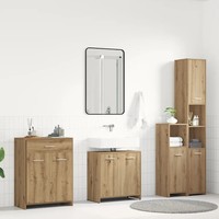 BadmöBel-Set 4-Teilig Artisan Eiche Holzwerkstoff Waschbeckenunterschrank