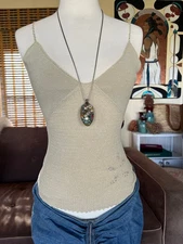 Vintage Y2K Max Studio Fitted, Sexy Tank, Fairy, Cottagecore, Beads, Sz XS/S