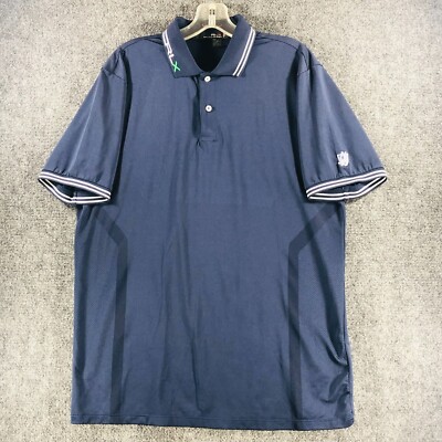 RLX Ralph Lauren Shirt Mens Large Blue Golf Polo Wicking Stretch
