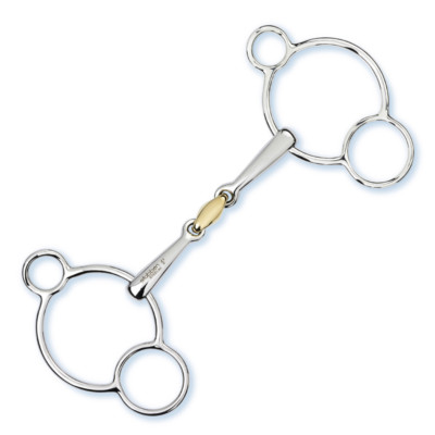 % Stübben STEELtec 2280 3-Ring Trense doppelt gebrochen 18 mm Sweet Kupfer -NH