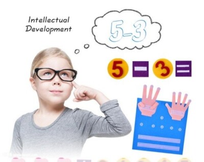 Kinder Spielzeug Filz Finger Zahlen Mathe Zählen Frühes Lernen Pädagogisches Bord Tod