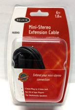 New Belkin 3.5mm Audio 6 Ft Extension Cable F8V204-06 FACTORY SEALED