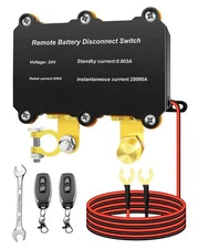 DC 24V 500A Remote Battery Disconnect Switch, Intelligent Battery Kill Switch...