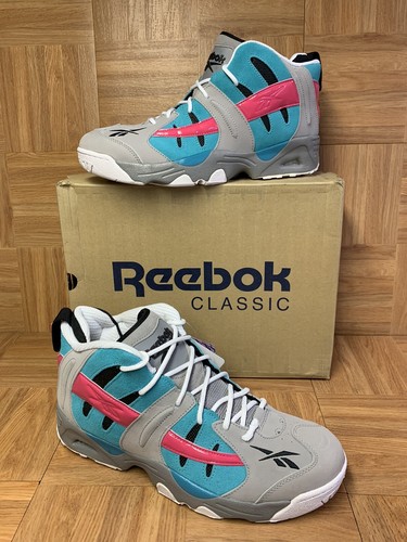 RARE Reebok RAIL Tin Gray Teal Pink San 