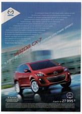 2010 MAZDA CX-7 GT TI Vintage Original Print AD | Red car photo French Canada