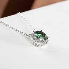 Brilliant 1CT Moissanite Pendant Necklace 925 Silver Jewelry