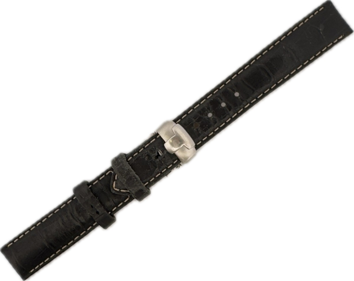 Vintage 15mm Tissot Men's Wristwatch Band Steel Leather