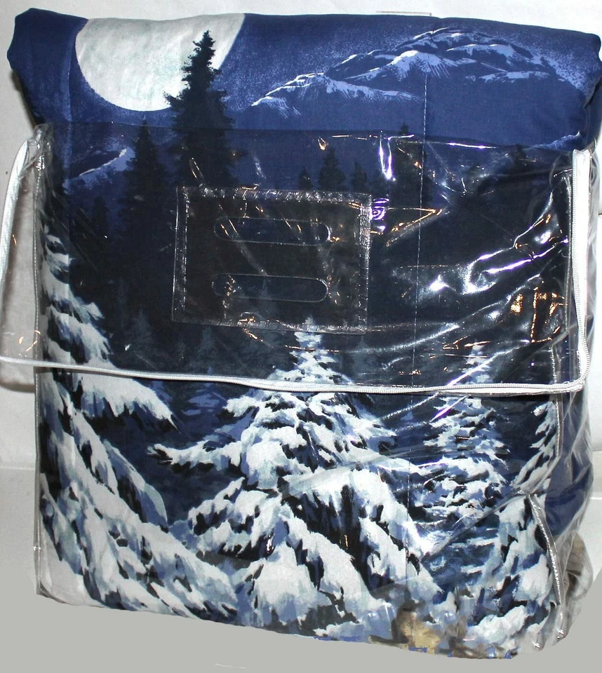 MIDNIGHT WOLVES Bed In Bag Howling Pack Wolf Bedding Blue Comforter & Sheet Set - Image 3 of 4